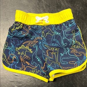 Wonder Nation Yellow and Blue Dinosaur Print Shorts